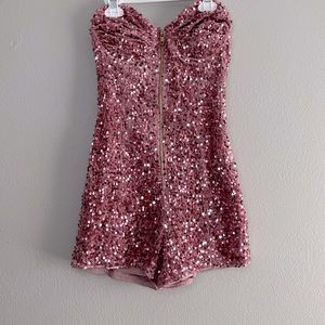 Fashion Nova Lilac Sequin Romper